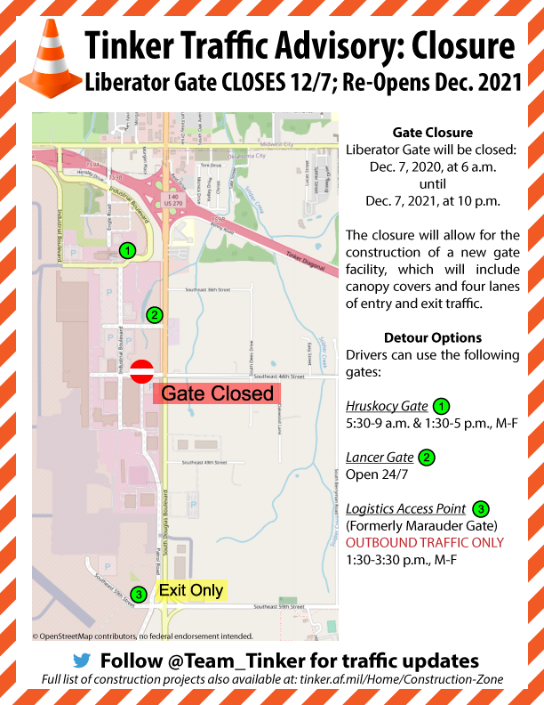 Link to map of Liberator Gate closure